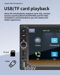 Bluetooth Radio De Voiture Stereo 7 Pouces Double Écran Tactile 2din Tf Fm Usb/mp5