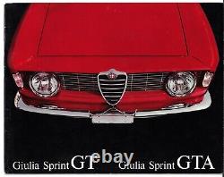 Brochure des ventes du marché britannique de l'Alfa Romeo Giulia 1600 Sprint GT & GTA 1965-68