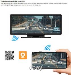 Caméra de tableau de bord Wifi 10.26 pouces pour Apple Carplay Android Auto Bluetooth DVR Vidéo FM