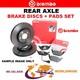 Disques De Frein Arri&egrave;re + Plaquettes Brembo Pour Alfa Romeo 145 1.4 I. E. 16v Ts 1996-2001