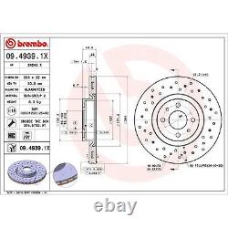 Disques de frein ventilés rainurés 2x pour Fiat Doblo 223 1.3 JTD 16V Multijet avant