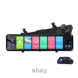 Écran Tactile 12 Dual Lens Car Dvr Rear View Mirror Camera Recorder Dash Cam 4g