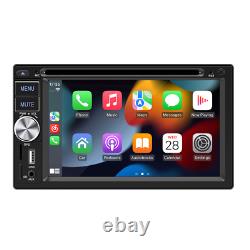 Lecteur DVD Double Din pour Apple Carplay Android Auto 6.2 pouces Lecteur MP5 AUX FM AM