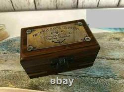 Lot de 20 pièces de télescope maritime victorien en laiton avec boîte en bois
