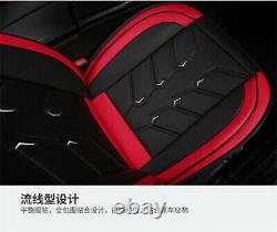 Noir / Rouge En Cuir De Luxe 5 Sièges Auto Avant + Accessoires Coussin De Couverture De Sièges Arrières