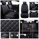 Pu Leather Car 5-seat Seat Covers Protector Cushion Durable Wear Resistant Black