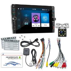 Radio de voiture stéréo Android Double Din avec GPS Nav Player WIFI 1+32G avec caméra arrière à 8 LED