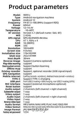 Radio de voiture stéréo Android Double Din avec GPS Nav Player WIFI 1+32G avec caméra arrière à 8 LED