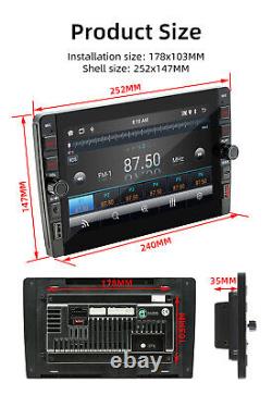 Radio de voiture stéréo Android Double Din avec GPS Nav Player WIFI 1+32G avec caméra arrière à 8 LED