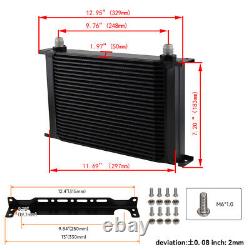 Refroidisseur d'huile de moteur 25 rangées AN8 avec support + adaptateur de filtre 3/16 et M20 avec tuyau de ligne