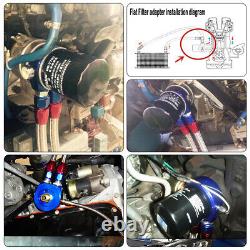 Refroidisseur d'huile de moteur 25 rangées AN8 avec support + adaptateur de filtre 3/16 et M20 avec tuyau de ligne