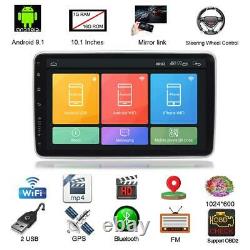 Single Din Android 9.1 Voiture Stéréo Mp5 Player Wifi Gps Navi Radio 10.1in +caméra