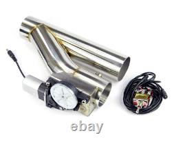 Soupape d'échappement en acier inoxydable + interrupteur / Y-pipe / 55 mm / 2,25 universel