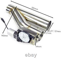 Soupape d'échappement en acier inoxydable + interrupteur / Y-pipe / 55 mm / 2,25 universel