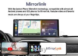 Tableau de bord de la voiture Dash Cam Double objectif CarPlay & Android Auto Enregistreur vidéo 4k DVR