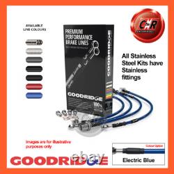 Tuyaux de frein Goodridge Steel E. Blue pour Alfa Romeo 90 2.4 TD 84-87 SAR0850-3C-EB