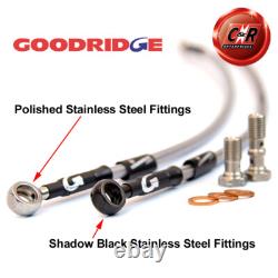 Tuyaux de frein Goodridge Steel E. Blue pour Alfa Romeo 90 2.4 TD 84-87 SAR0850-3C-EB