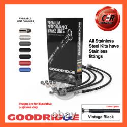 Tuyaux de frein Goodridge Steel VBlack pour Alfa Romeo Montreal 70-77 SAR0950-3C-VB