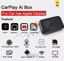 Version 4+32 Go Quad-core Pour Carplay Ai Box Système Android Sans Fil Mirror Link