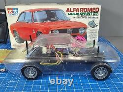 Vintage Tamiya 1/10 Rc Alfa Romeo Giulia Sprint Gta M-04m Partielle Construite Avec Radio