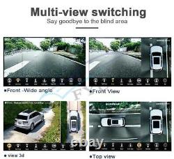 Voiture 360° 3d Panoramique Caméra Oiseaux Oiseaux Surround Vue Parking Moniteur Système Dvr