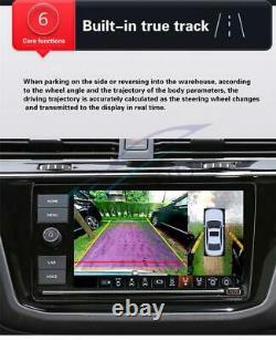 Voiture 360° 3d Panoramique Caméra Oiseaux Oiseaux Surround Vue Parking Moniteur Système Dvr